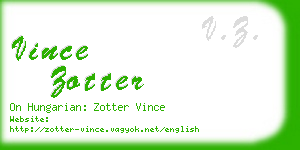 vince zotter business card